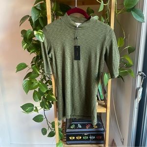 Rag and bone olive short sleeved mock neck, XS